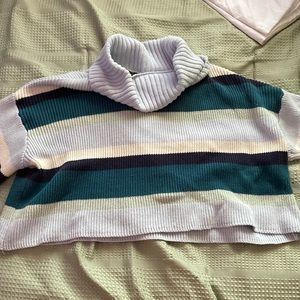 A baby blue, cream, dark green, and navy blue striped Wild Fable, size L